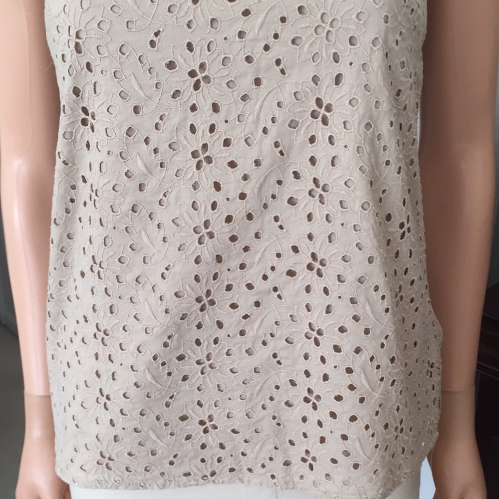 Talbots 100% Cotton Eyelet Sleeveless Skirt Set Size 4 - Picture 4 of 15